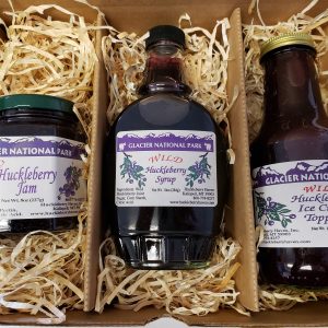 Montana Gift Box:  Wild Huckleberry Syrup,  Jam, and Topping.