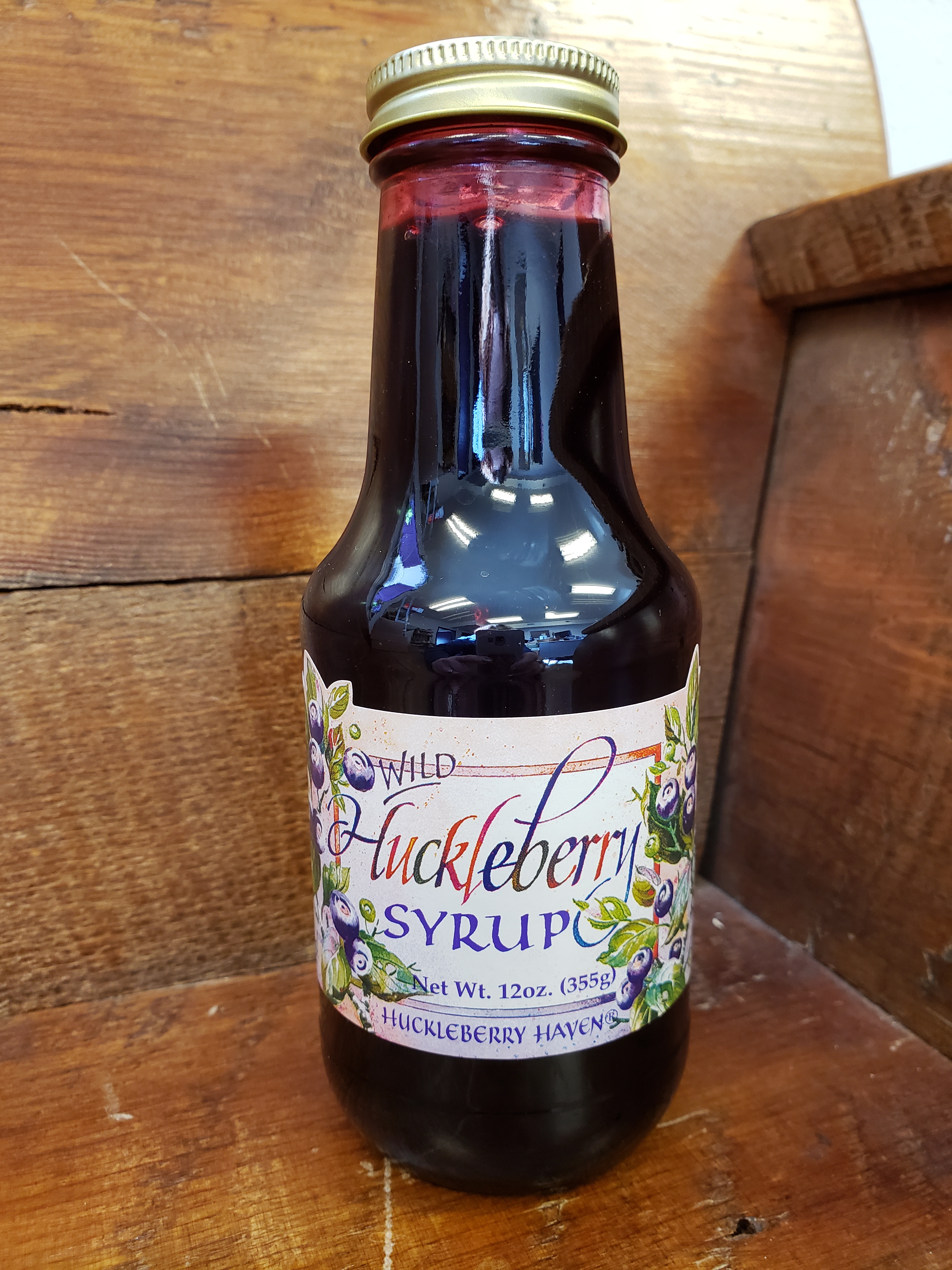 Wild Huckleberry Syrup - Round Bottle12 oz.